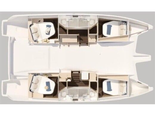 Catamaran  Fountaine Pajot 44  A/C & GEN & WM Planimetria della barca