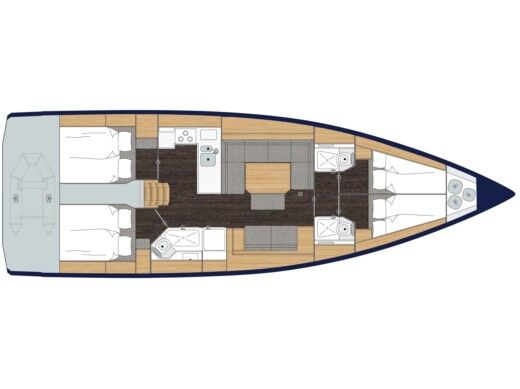 Sailboat Bavaria C45 Boat layout