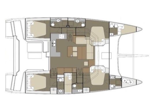 Catamaran  Dufour 48 Boat layout