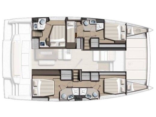 Catamaran Bali - Catana 4.6 Boot Grundriss