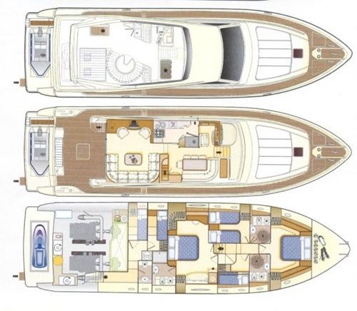 Motor Yacht Ferretti 68 Boat layout
