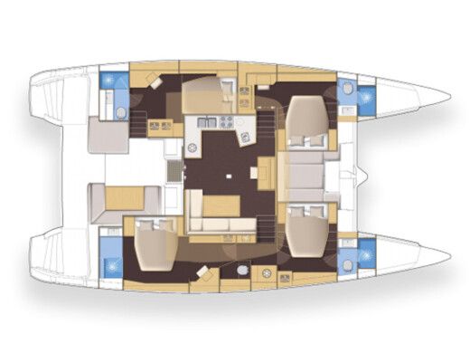 Catamaran  Lagoon 52F boat plan