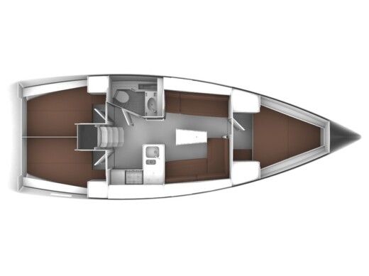 Sailboat BAVARIA 37 CRUISER Boot Grundriss