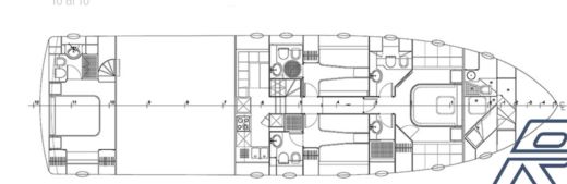 Motor Yacht Rizzardi 73 5 cabin Planta da embarcação