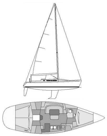 Sailboat Gibert Marine GibSea 414 PLUS Boot Grundriss