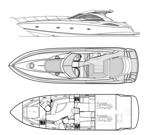 Motor Yacht Sunseeker Portofino 53 Plano del barco