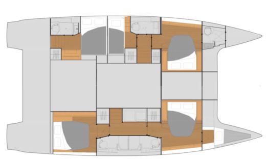 Catamaran Fountaine Pajot TANNA 47 Plan du bateau