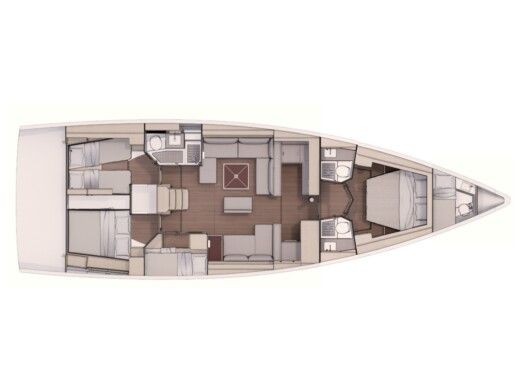 Sailboat Dufour 530 Planimetria della barca