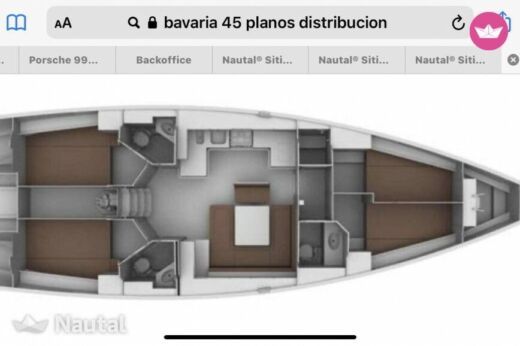 Sailboat Bavaria 45 cruiser Plano del barco