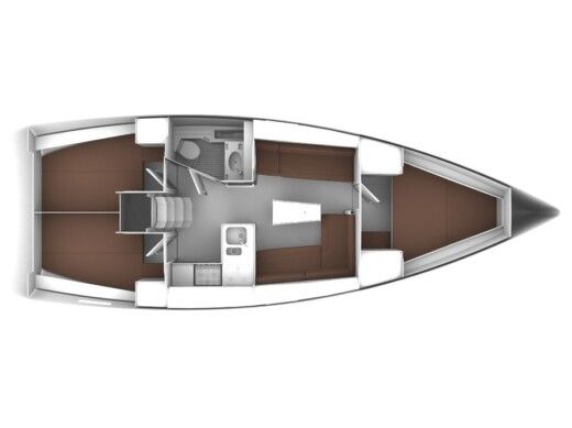 Sailboat BAVARIA CRUISER 37 Plattegrond van de boot