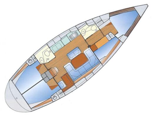 Sailboat Bavaria 42 Boat layout
