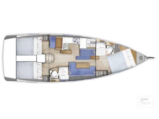 Sailboat  Sun Odyssey 410 Plano del barco