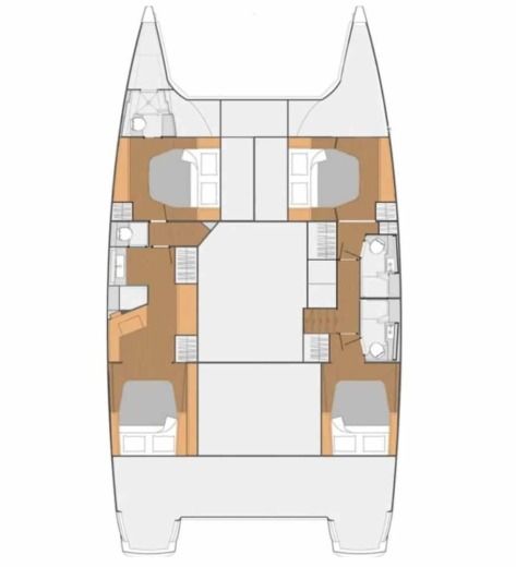 Catamaran Fountaine Pajot Saba 50 Plano del barco