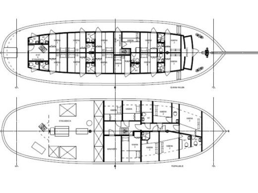 Sailboat  Gulet Novi Dan Plattegrond van de boot