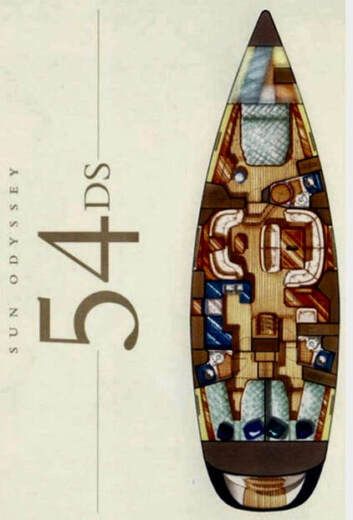 Sailboat Jeanneau Sun Odyssey 54 Ds Planimetria della barca