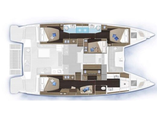 Catamaran  Lagoon 51 Plan du bateau