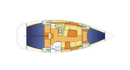 Sailboat SUN FAST 37 Boot Grundriss