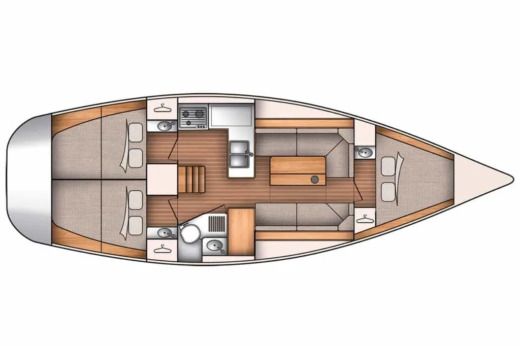 Sailboat Dufour yacht 350 Grand Large Plan du bateau