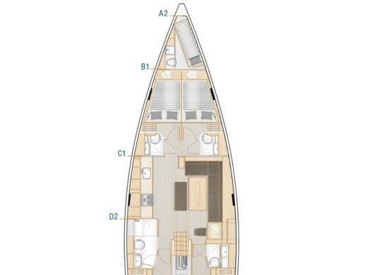 Sailboat Hanse 508 Boat layout