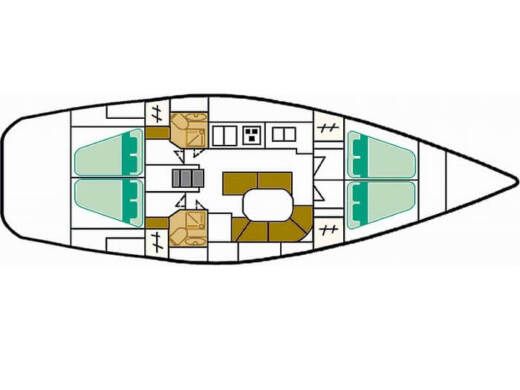 Sailboat Beneteau Oceanis Clipper 461 Planimetria della barca