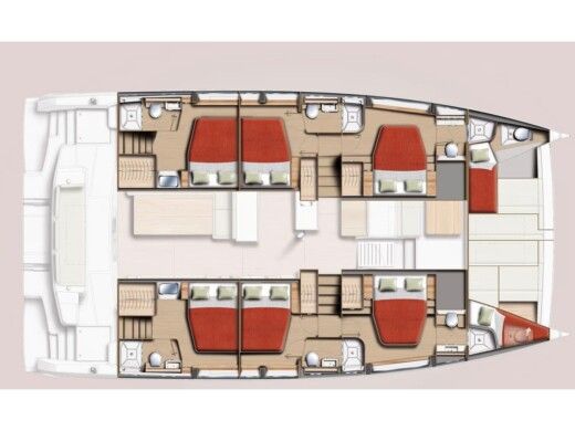 Catamaran  Bali 5.2 Σχέδιο κάτοψης σκάφους