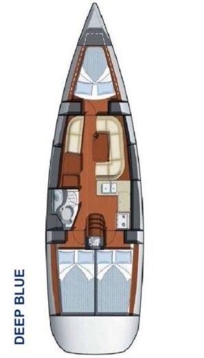 Sailboat Jeanneau Sun Odyssey 37 Σχέδιο κάτοψης σκάφους