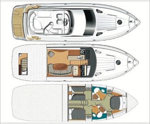 Motorboat Fairline 50 Boot Grundriss