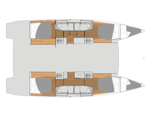 Catamaran  Elba 45 Plattegrond van de boot