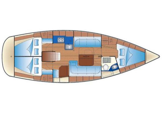 Sailboat BAVARIA CRUISER 37 Plattegrond van de boot