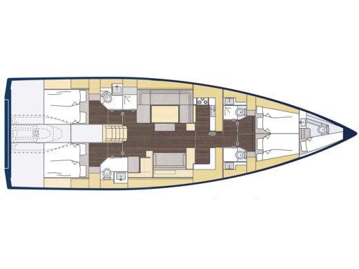 Sailboat Bavaria Cruiser 57 Style Boat layout