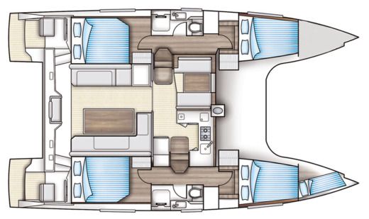 Catamaran  Nautitech 40 Boot Grundriss