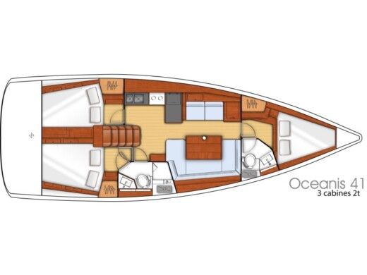 Sailboat BENETEAU OCEANIS 41 Boot Grundriss