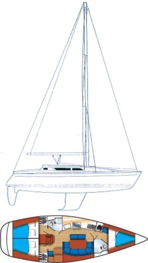 Sailboat Jeanneau Sun Odyssey 37.1 Planimetria della barca