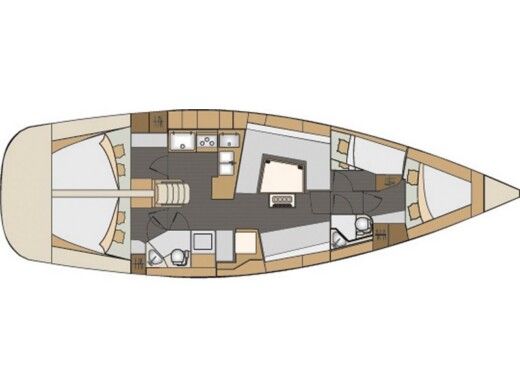 Sailboat ELAN 45 Impression Boot Grundriss