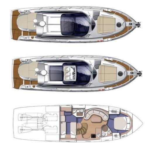 Motorboat Cranchi Mediterranee 47HT Boat layout