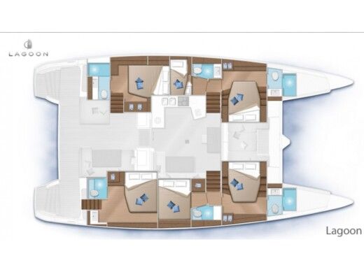 Catamaran  Lagoon 52 S Plano del barco