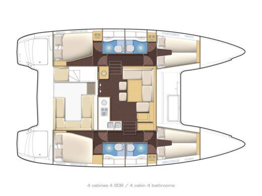 Catamaran Lagoon Lagoon 400 S2 Boat layout