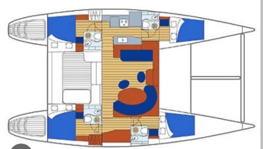 Catamaran Lagoon Lagoon 470 Σχέδιο κάτοψης σκάφους