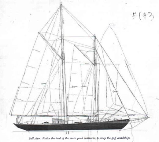 Sailboat Sparkman & Stephens Schooner 1937 Plan du bateau