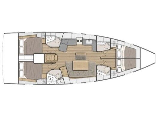Sailboat  Oceanis 46.1 Boat layout