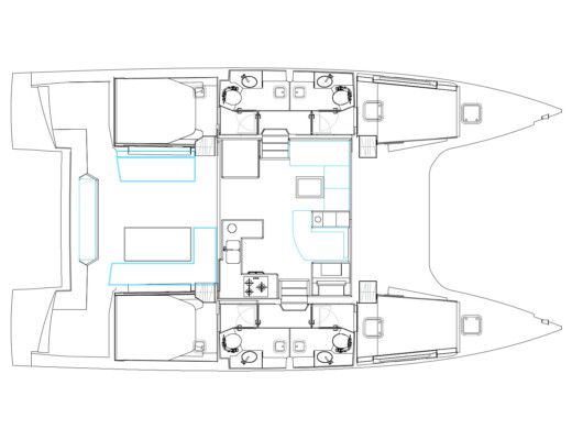 Catamaran NAUTITECH 40 OPEN Planimetria della barca