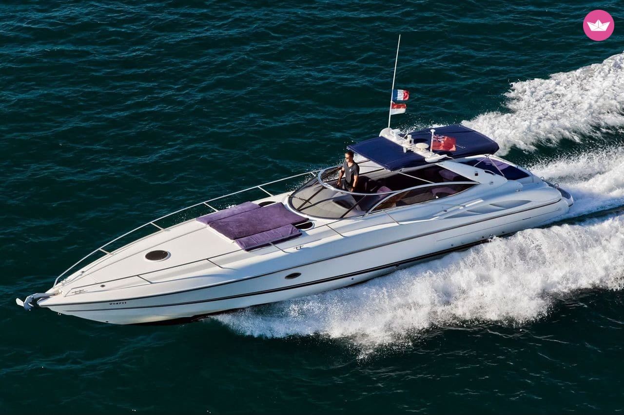 Bateau à moteur Sunseeker Superhawk 48', blanc, Saint Tropez 900cv