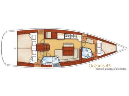 Sailboat Beneteau Oceanis 43 Boat layout