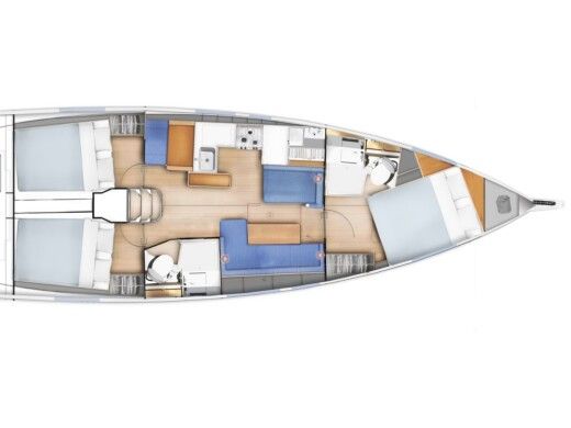 Sailboat  Sun Odyssey 410 Boat layout
