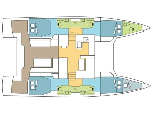 Catamaran NAUTITECH 46 FLY Boat layout