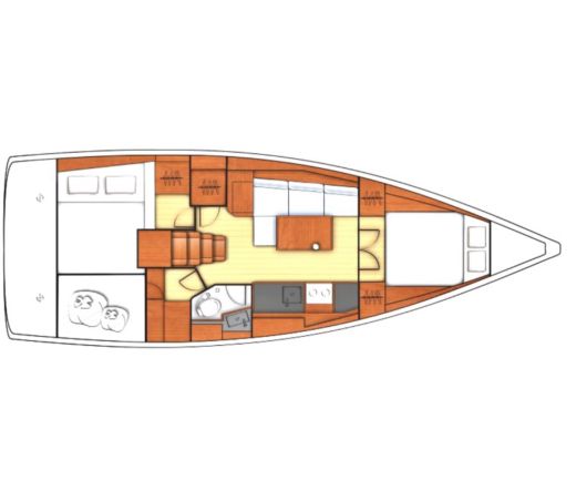 Sailboat Beneteau Oceanis 38 Boat layout