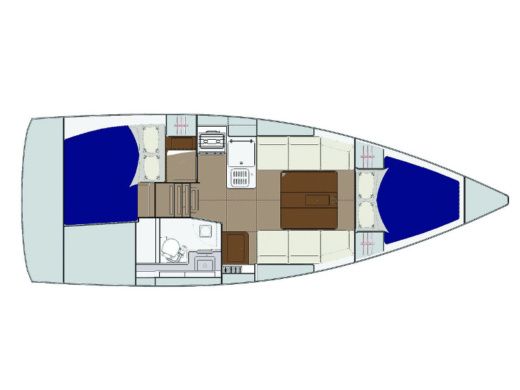 Sailboat Dufour Dufour 310 Grand Large Plattegrond van de boot