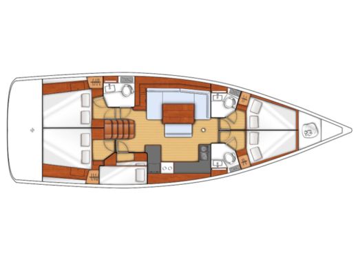 Sailboat BENETEAU OCEANIS 48 Plano del barco