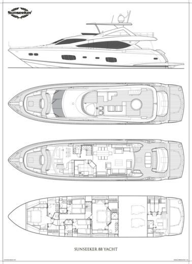 Motor Yacht Sunseeker Yacht 88 Boat layout