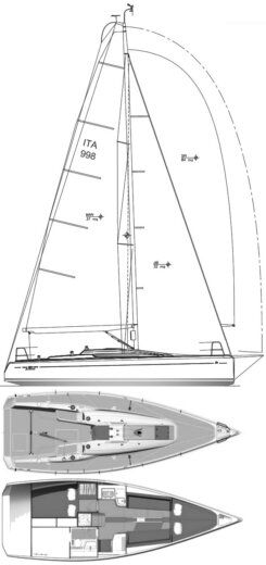 Sailboat Italia Yacht 9.98 Planimetria della barca